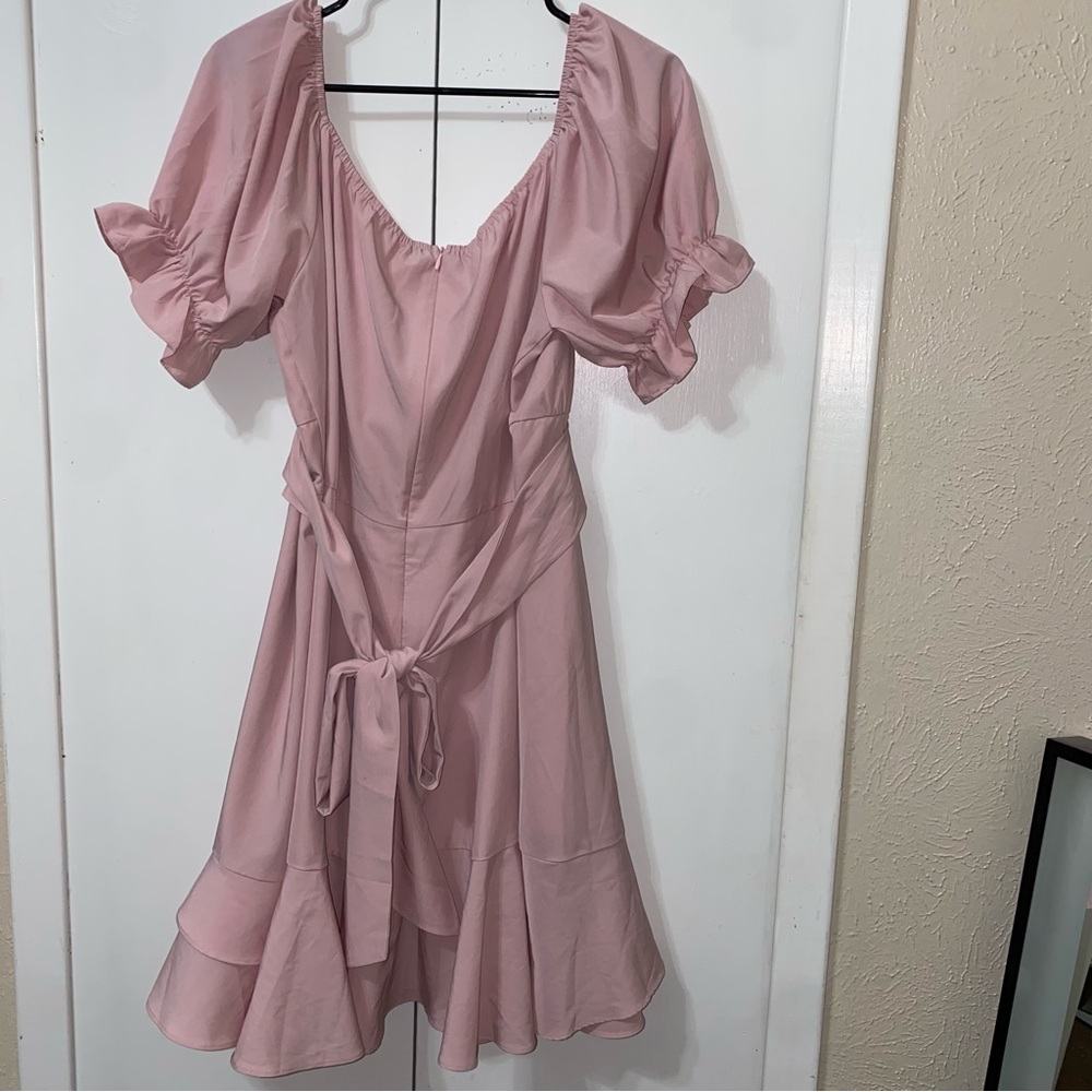 Pink High Low Ruffle Dress - Picture 2 of 4